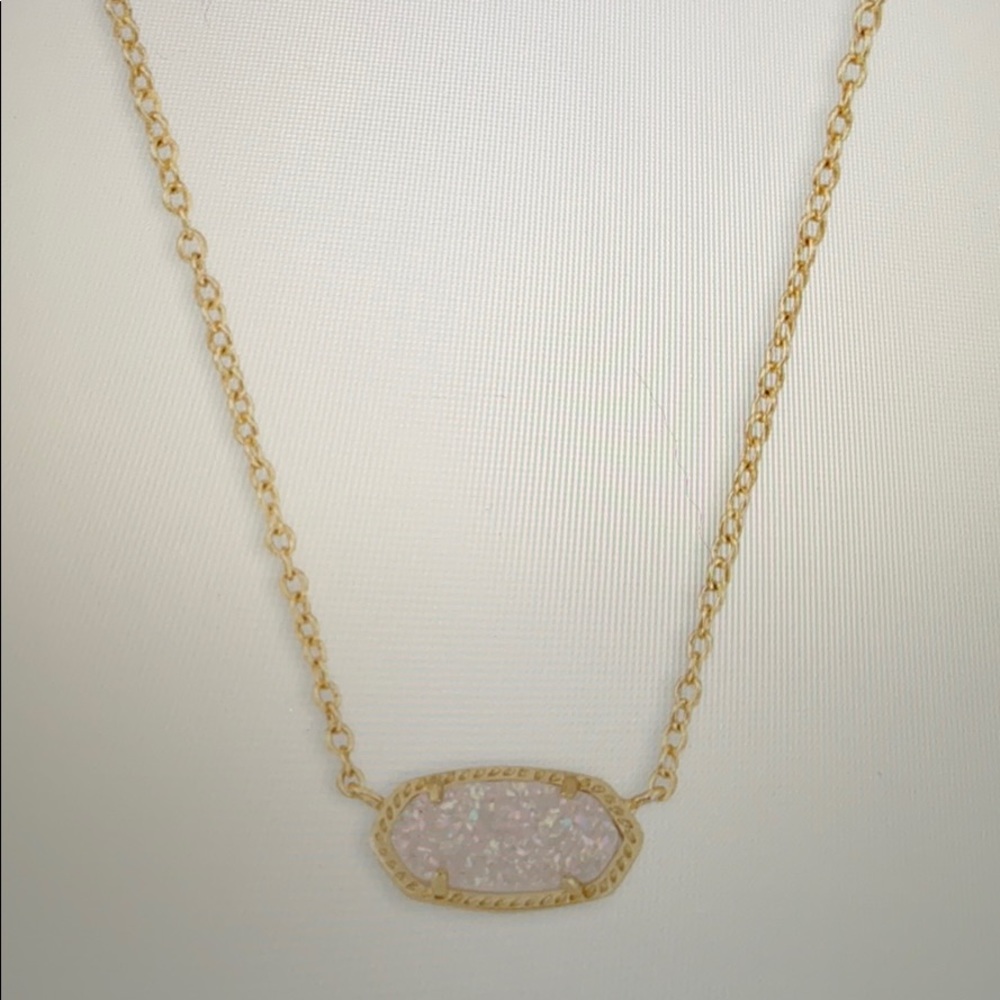 Elisa Gold Pendant Necklace In Iridescent Drusy